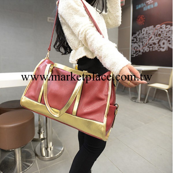 廠傢批發新款單肩包手提包大包OL風復古潮款包包酒紅色質感朋克風工廠,批發,進口,代購