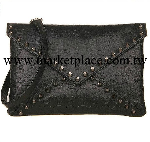 新品韓版信封手拿包一件代發熒光骷髏信封包斜挎包個性潮流女包工廠,批發,進口,代購