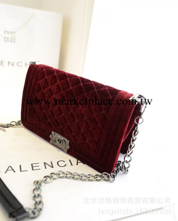 2013秋冬新娘伴娘包小香風絨佈菱格鏈條包 復古單肩女包多色批發工廠,批發,進口,代購