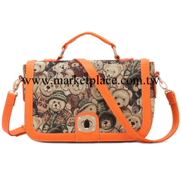 BELMONDO品牌女包泰迪熊單肩斜挎包丹尼熊翻蓋郵差包廣州女包批發工廠,批發,進口,代購