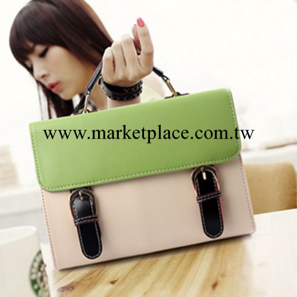 夏季韓版2013新款女包糖果色撞色包復古手提斜挎包搭扣郵差包307工廠,批發,進口,代購