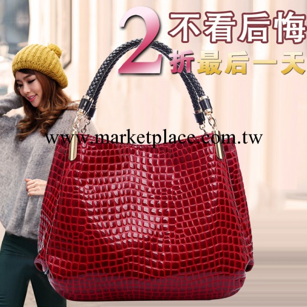 2013新款正品鱷魚紋女包真皮女包 歐美時尚潮單肩包女手提女士包工廠,批發,進口,代購