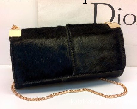 秋冬新款 歐美風復古馬毛單肩包 時尚簡約性金屬片翻蓋鏈條女包工廠,批發,進口,代購