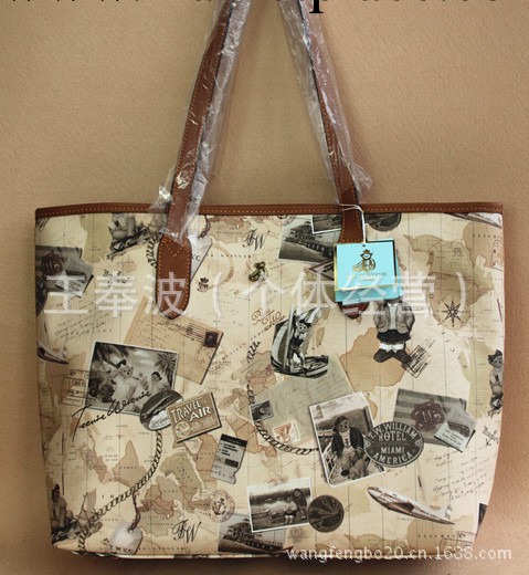 2013新款 維尼熊原 熊傢地圖印花單肩包BB320025  手提包工廠,批發,進口,代購