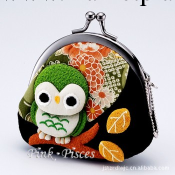 廠傢直銷 正品招喜屋和風系列 手工押制佈藝貓頭鷹真絲零錢包夾包工廠,批發,進口,代購