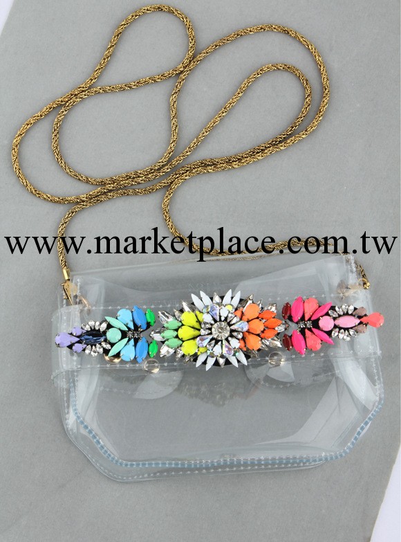 歐美大牌shour*uk 全球斷貨限量 彩虹色寶石透明PVC手包 單肩包工廠,批發,進口,代購