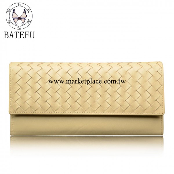簡約手工編織真皮女士錢包長款頭層牛皮錢夾卡套卡夾日韓編制卡包工廠,批發,進口,代購