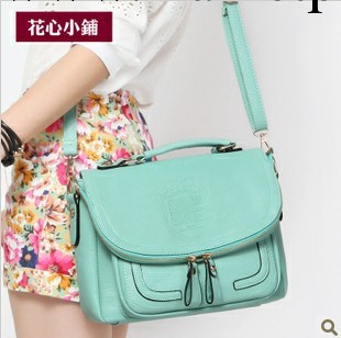 花心小鋪-2013新款韓版糖果色英倫復古手提斜跨單肩女包包潮-T015工廠,批發,進口,代購