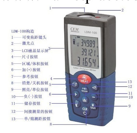 華盛昌CEM激光雷射測距儀LDM-100工廠,批發,進口,代購