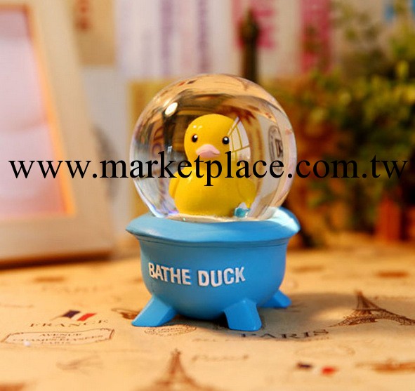 韓國文具 TR-E326009小黃鴨水晶球M/玻璃工藝品/禮品13058工廠,批發,進口,代購