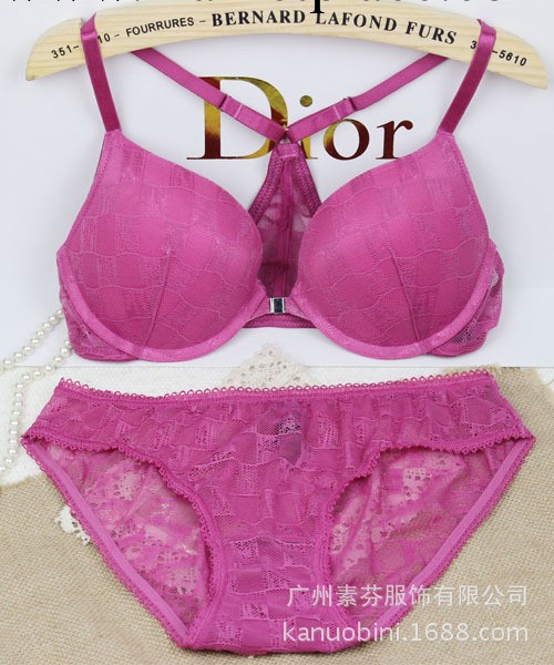 新款  歐美經典熱銷Y型前扣深V聚攏前扣蕾絲女士內衣 胸罩套裝工廠,批發,進口,代購