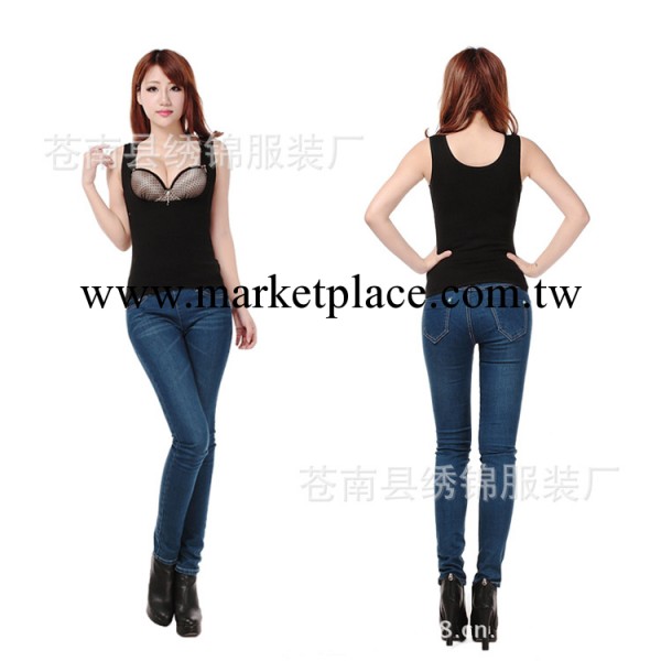廠傢直銷女士保暖內衣保暖背心加絨加厚純色提胸保暖背心低領工廠,批發,進口,代購
