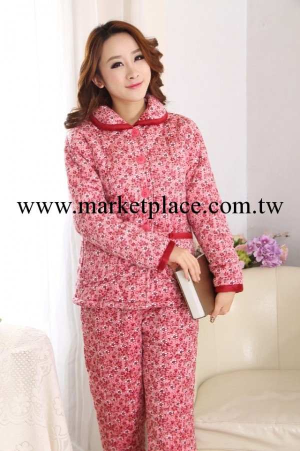 冬季新品 女士超柔珊瑚絨夾棉加厚套裝睡衣傢居服 廠傢批發工廠,批發,進口,代購