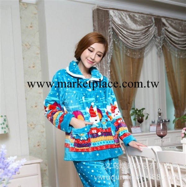 2013年爆款秋冬季女士睡衣 中厚雪人水貂絨睡衣 促睡眠傢居服批發工廠,批發,進口,代購
