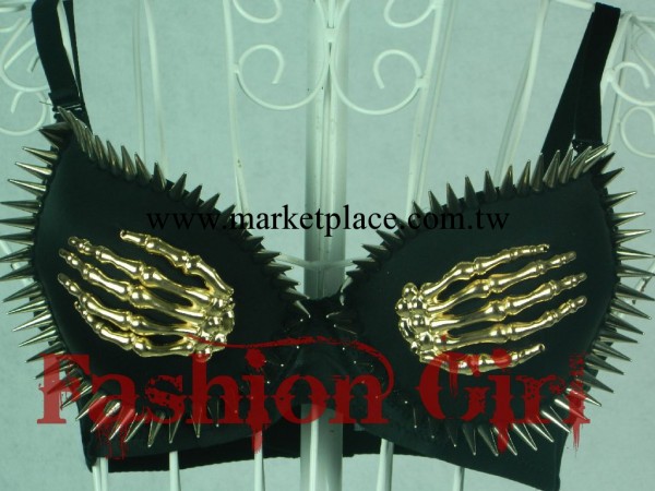 040外貿專供 朋克  魔爪 手骨 尖釘 鉚釘胸罩  舞臺 表演 胸罩工廠,批發,進口,代購