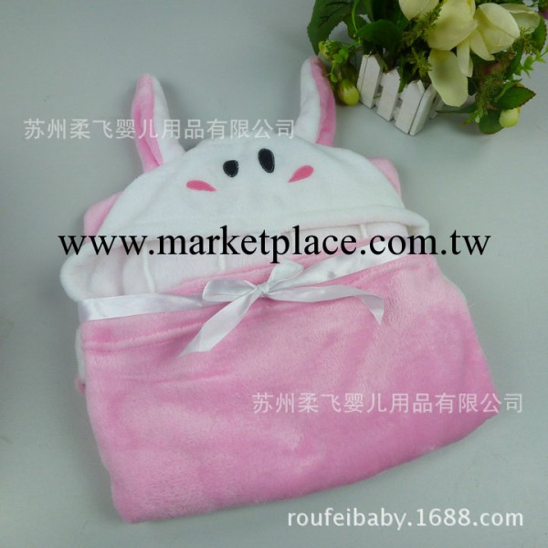 法蘭絨披風 帶帽鬥篷動物造型 超柔軟 可愛嬰兒披風 浴巾 長耳兔工廠,批發,進口,代購