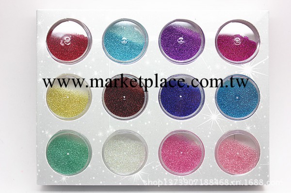 飾品0.2mm美甲小彩珠小膠珠 美甲微珠 12色組合 12色珠珠工廠,批發,進口,代購