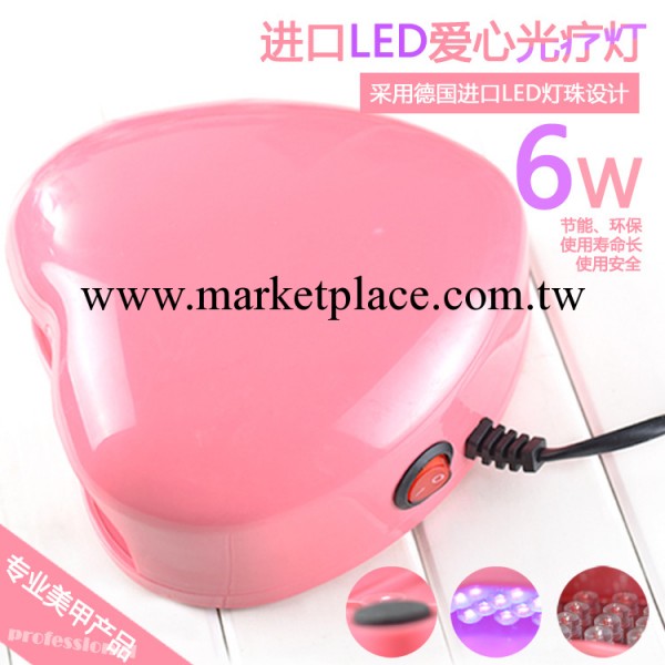 廠傢直供 愛心形LED光療燈甲油膠QQ蔻丹膠美甲紫外線燈 6W工廠,批發,進口,代購