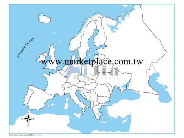 【歐洲地圖 無標記】montessori 蒙特梭利教具/3D木制拼圖工廠,批發,進口,代購