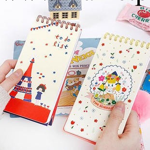 手繪鐵塔 田園女生 臺歷式桌面計劃本 Spring schedule 筆記本工廠,批發,進口,代購