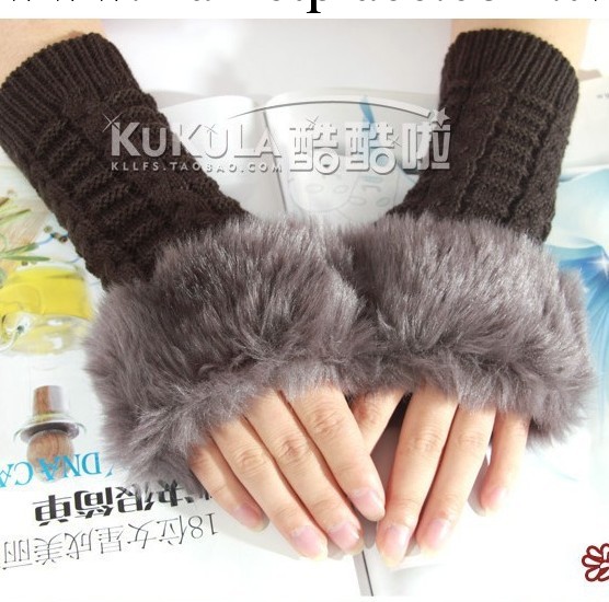 375 2012新款麻花紋仿兔毛圈長手套 半指毛線女式手套新工廠,批發,進口,代購