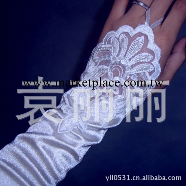 新娘婚紗手套/扣指手套/釘珠蕾絲手套工廠,批發,進口,代購