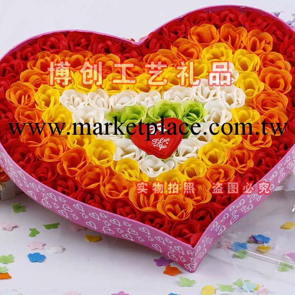 情人節聖誕節禮物創意禮品香皂花禮盒玫瑰花批發100朵炫彩玫瑰盒批發・進口・工廠・代買・代購