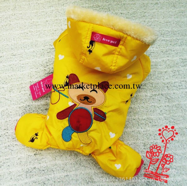 黃色功夫熊貓加厚棉襖寵物衣服 狗衣服冬裝  寵物用品廠傢批發工廠,批發,進口,代購