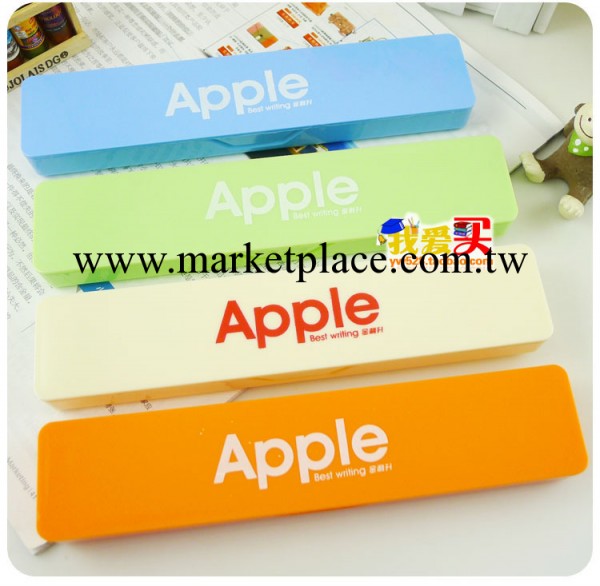 B241 卡通文具 可愛糖果色Apple文具盒 迷你鉛筆盒 單層塑料工廠,批發,進口,代購