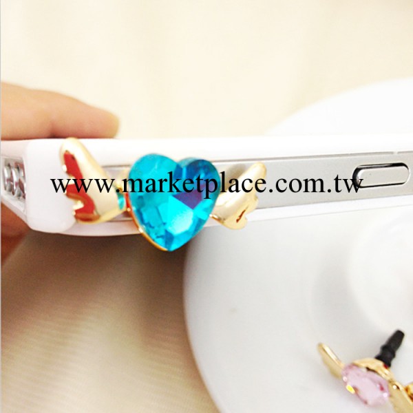 天使愛心防塵塞 手機防塵塞批發 貼鉆防塵塞 iphone 三星防塵塞工廠,批發,進口,代購