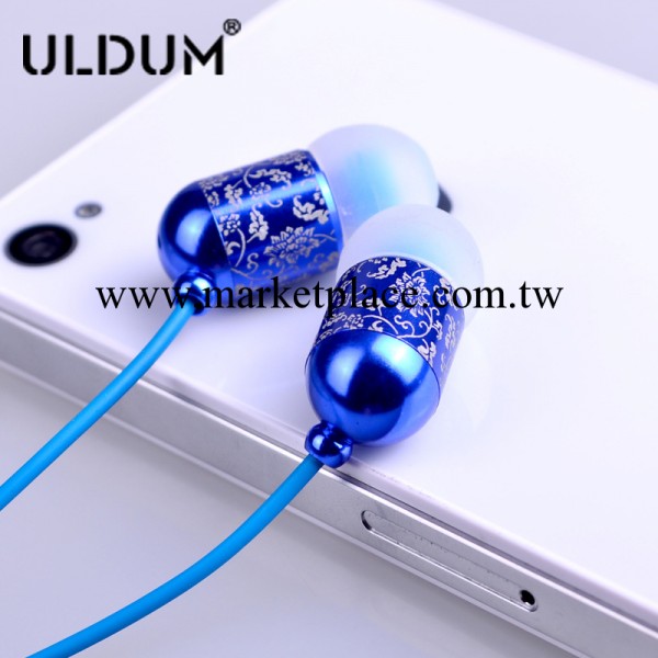 ULDUM創意青花瓷入耳式耳機重低音線控手機耳麥帶話筒一件代發批發・進口・工廠・代買・代購