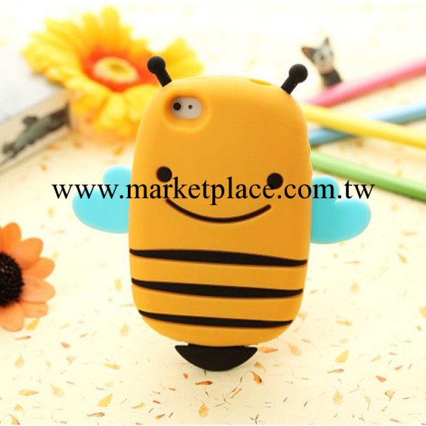 韓國iphone4/4s手機殼 蘋果5/5S外殼保護套矽膠小蜜蜂手機套工廠,批發,進口,代購