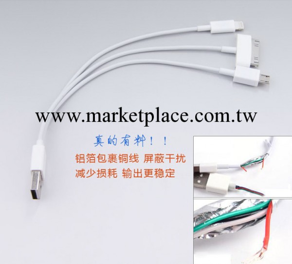 一拖三數據線 mini 三星HT 安卓數據線 蘋果數據線iPhone45/ipad工廠,批發,進口,代購
