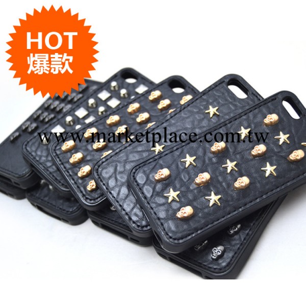 iphone5骷髏頭tpu鉚釘外貿手機皮套 iphone4s朋克手機殼廠傢批發工廠,批發,進口,代購