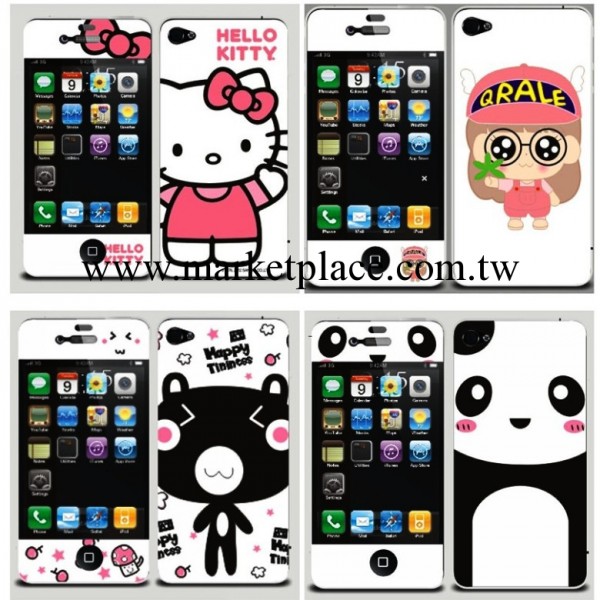 批發 iphone4S手機保護膜卡通膜 蘋果4高清貼膜 彩膜 HELLO KITTY工廠,批發,進口,代購