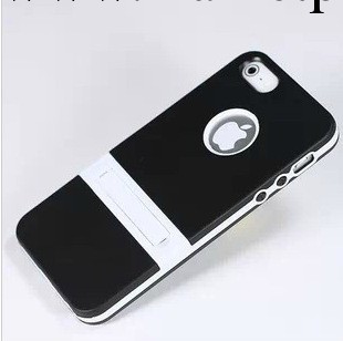 iphone5 半透明帶手機支架殼 TPU支架殼 iphone5雙色透色支架殼工廠,批發,進口,代購