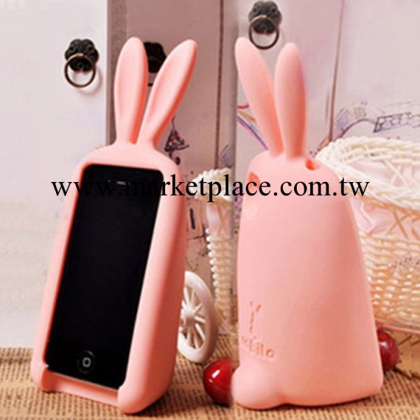 蘋果iphone4外殼iphone4S矽膠套保護套立體兔子胖胖兔手機殼工廠,批發,進口,代購