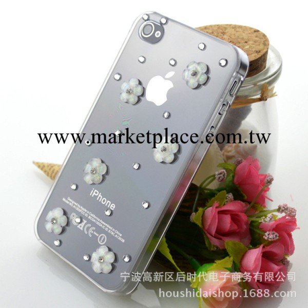 田園小花蘋果5手機殼 iphone4手機保護套 水鉆保護殼 一件代發工廠,批發,進口,代購