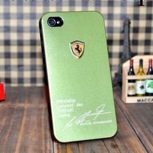 iPhone4S 法拉利跑車車標金屬磨砂外殼 蘋果4代保護套配件批發工廠,批發,進口,代購