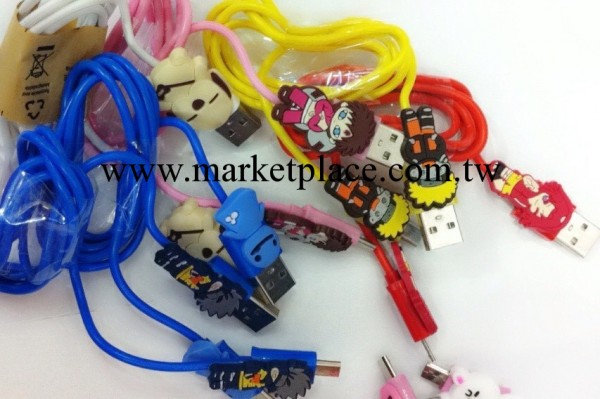 蘋果iphone4/5 ipad 三星 小米 動漫手機充電線 數據線 USB V8口工廠,批發,進口,代購
