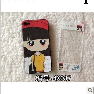 蘋果4手機貼紙 珍珠皮紋卡通磨砂貼膜 iphone4S可愛手機保護膜工廠,批發,進口,代購