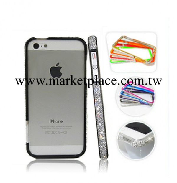 蘋果iphone5代 4/4S 鑲鉆水鉆滿鉆手機殼邊框信號圈鑲鉆工廠,批發,進口,代購