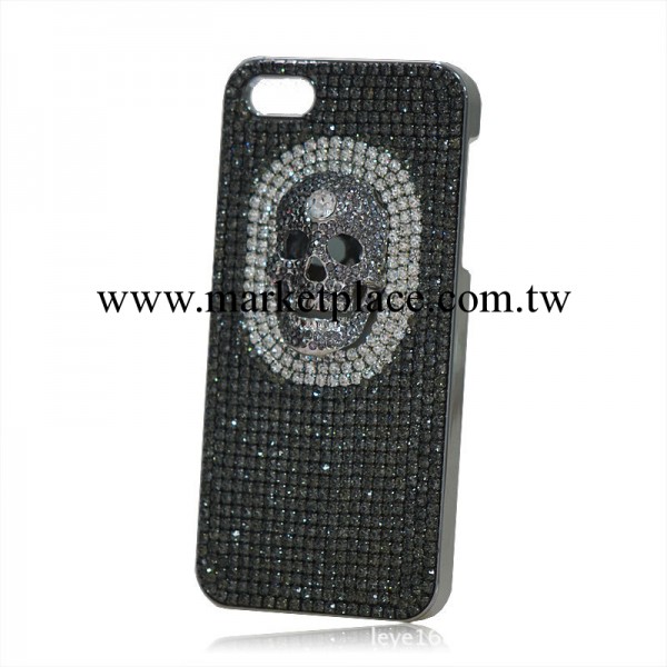 蘋果手機殼爪鏈鑲鉆  iphone5手機殼 鬼頭 骷髏頭 電鍍金屬邊框工廠,批發,進口,代購