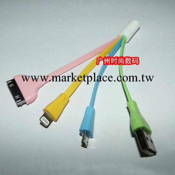 彩色閃光面條USB一分三充電線micro 蘋果iPhone 4S 5S安卓智能V8工廠,批發,進口,代購