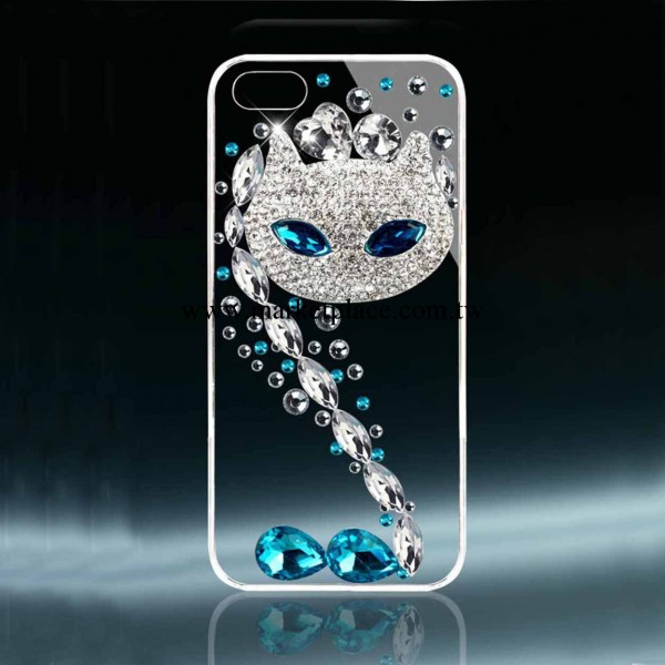 iphone4S/5S 5C手機殼 貓咪鑲鉆手機保護套 蘋果水鉆外殼一件代發工廠,批發,進口,代購