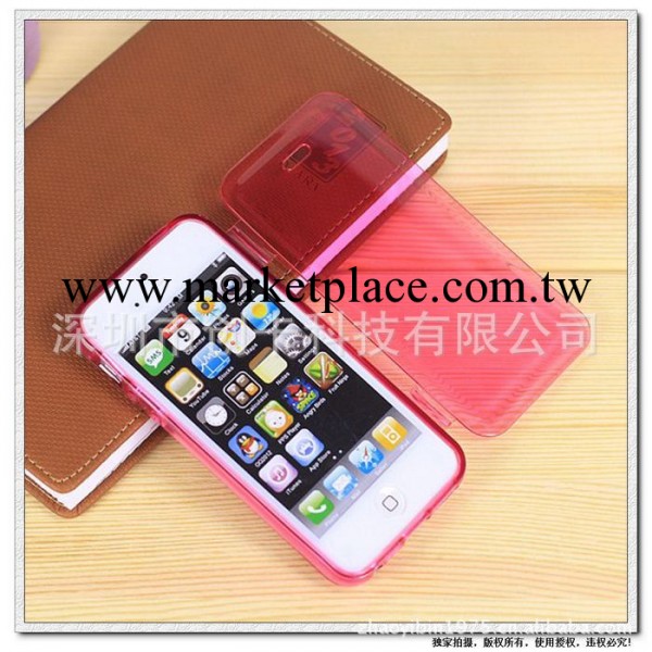 蘋果iPhone5G透明翻蓋TPU手機保護殼、保護套 左右翻蓋水晶清水套工廠,批發,進口,代購