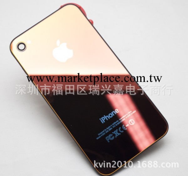 蘋果4S電鍍後蓋保護殼 iphone4/4s原機鋼化玻璃電池背蓋 電鍍後蓋工廠,批發,進口,代購