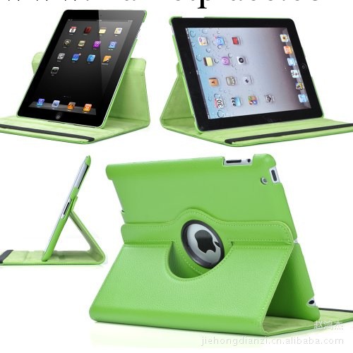 蘋果iPad2/3/4 荔枝紋360度旋轉保護套 360°休眠支架皮套工廠,批發,進口,代購