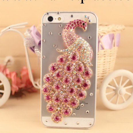 時尚奢華鉆石孔雀手機殼 蘋果4保護套 iphone4S 蘋果手機殼 爆款工廠,批發,進口,代購