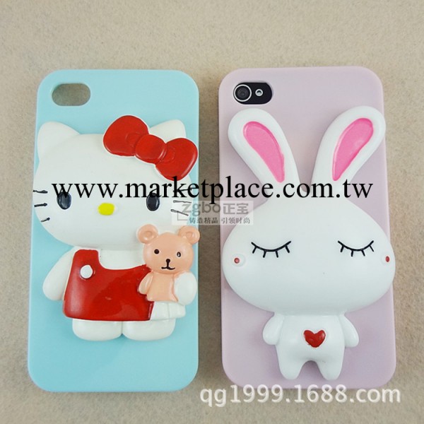 iphone4卡通外殼 蘋果小白兔保護套子 定制iphone4SKT貓手機批發工廠,批發,進口,代購
